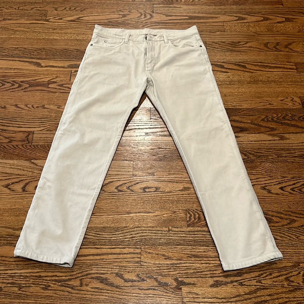 Loro Piana Mens Pants Size 34 Cream 5 Pocket Trousers